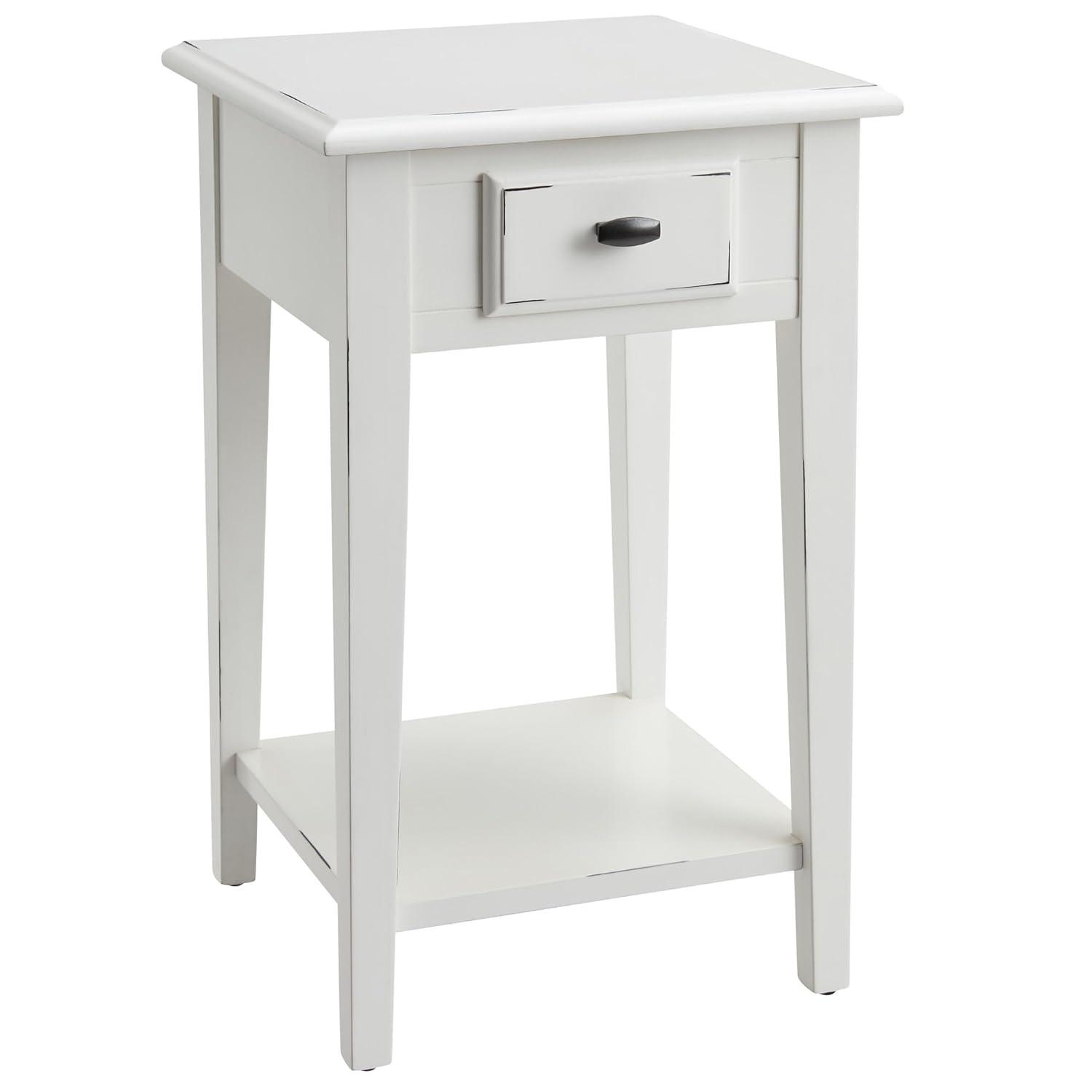 Leick Home Haven Ridge Square End Table in Farmhouse White