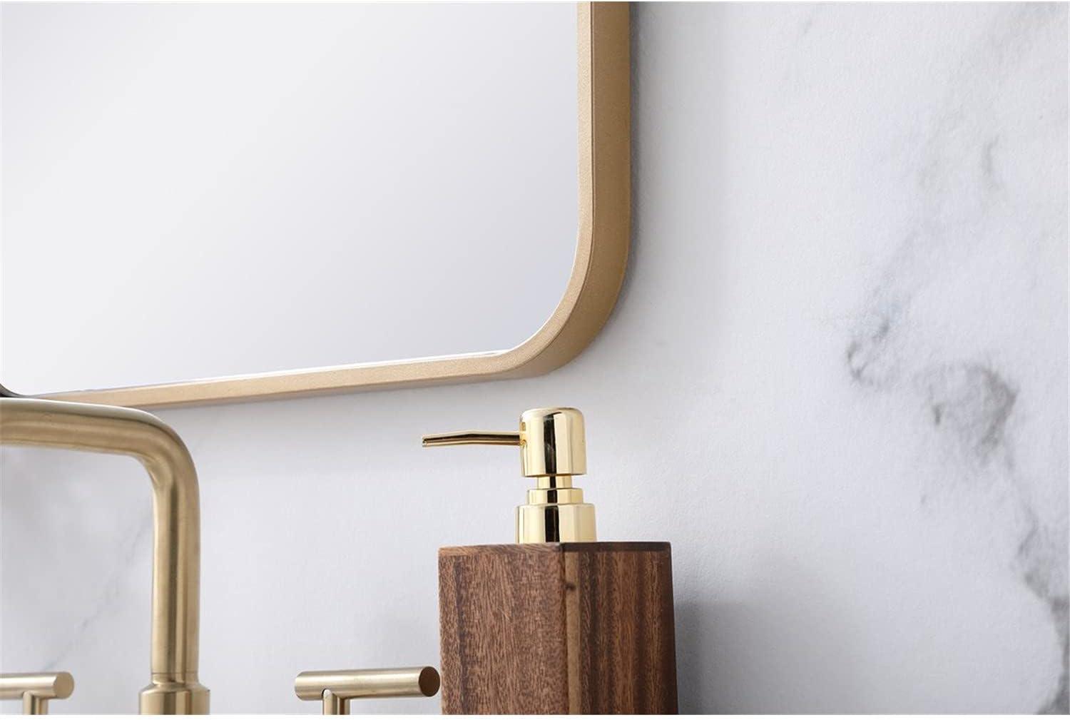 Soft corner metal rectangular mirror 18x36 inch in Brass