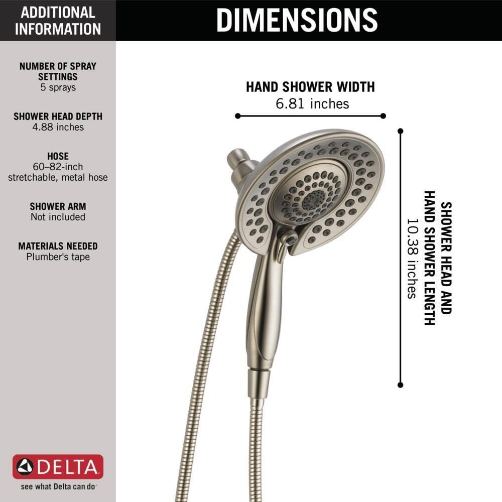 Delta 58569-25-Pk In2ition 2.5 GPM Multi Function Shower Head - Brilliance Stainless