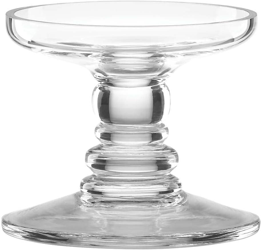 Weston Clear Glass Small Pillar Candle Holder