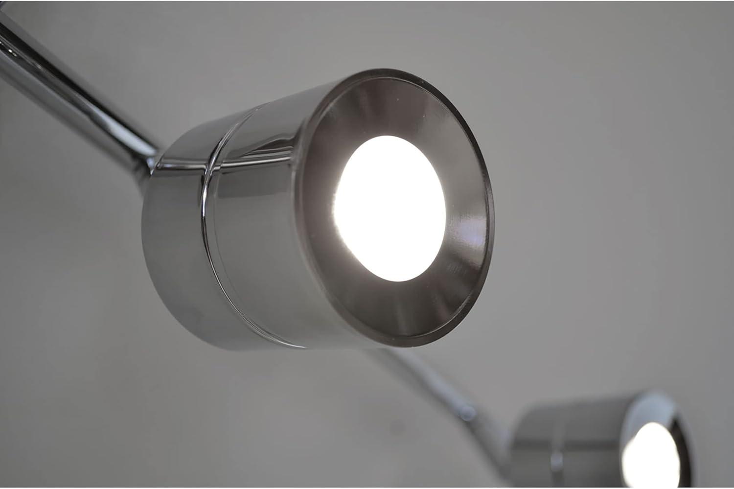 Satin Nickel 6-Light LED Track Fixture with Frosted Lens