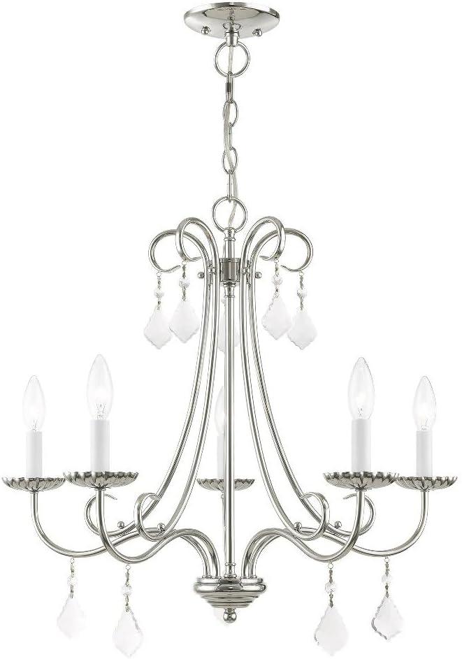 Livex Lighting 40875-05 Transitional Five Light Chandelier from Daphne Collection Finish, Polished Chrome, 22.25