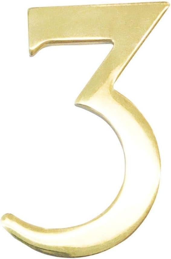 3-Inch Brass Floating Mailbox Number in Williamsburg Font