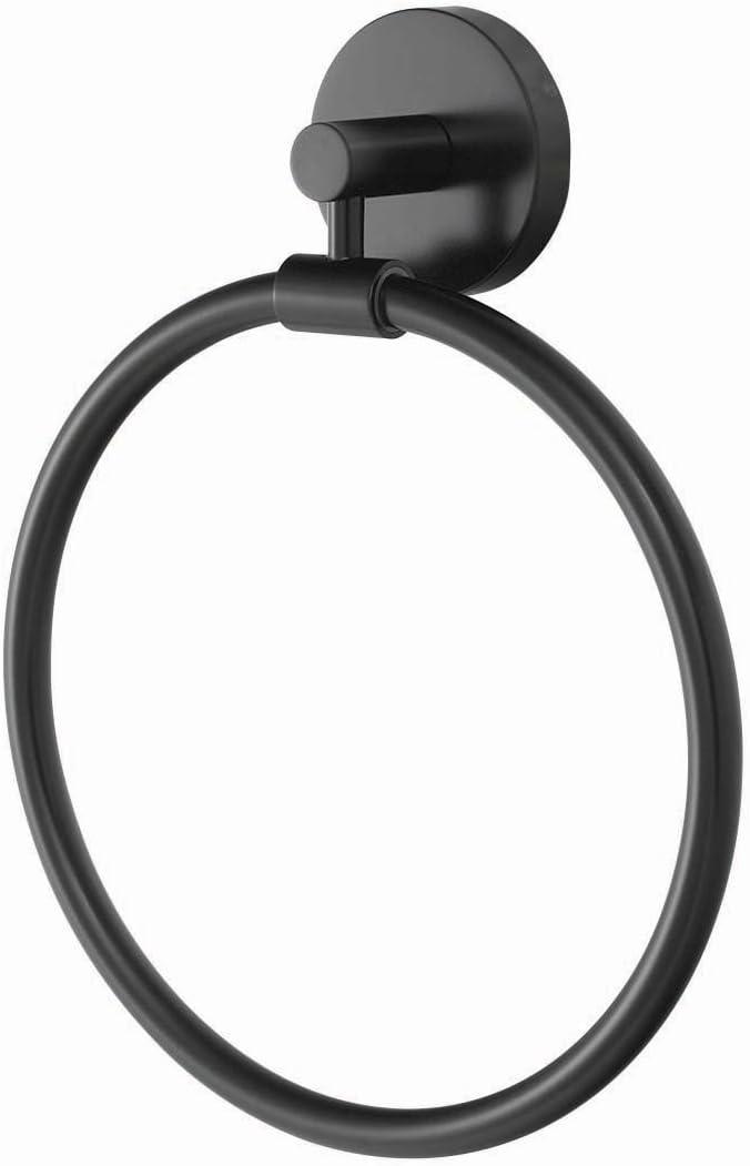 Matte Black Modern Brass Wall Mounted Towel Ring