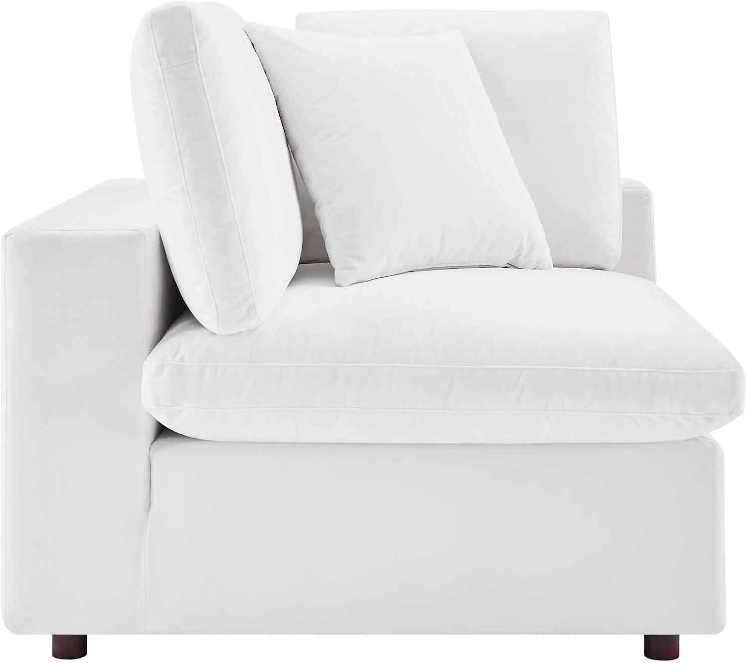 Modway Commix 4-Piece Performance Velvet Sectional Sofa in White