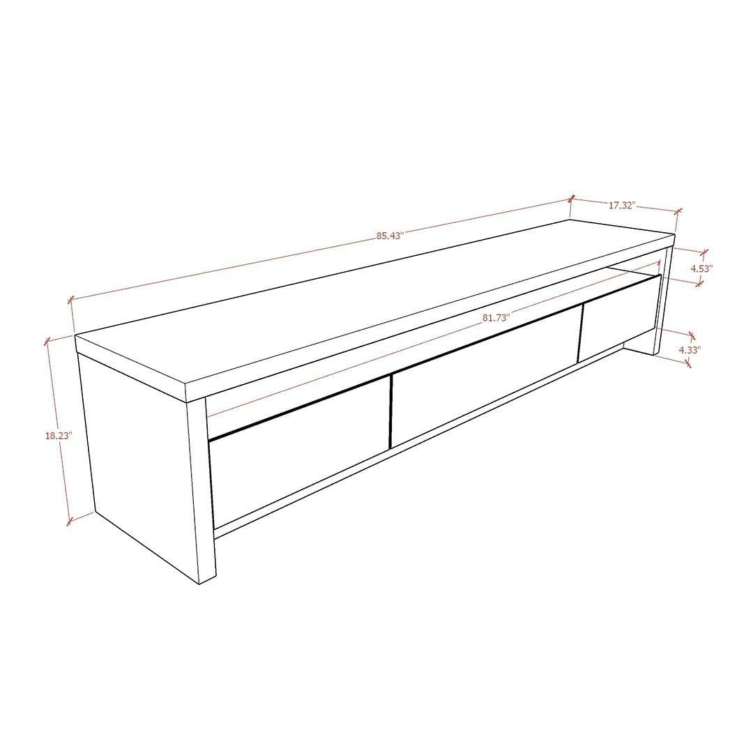 Sylvan TV Stand for TVs up to 60" Black - Manhattan Comfort: Modern Media Console with Cable Management & Storage