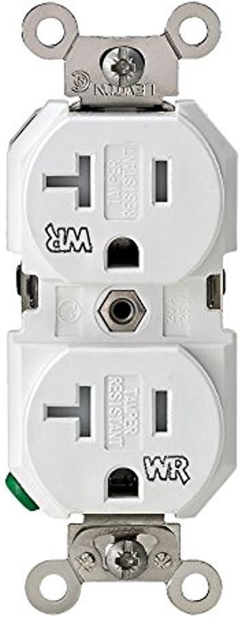 White 20-Amp Tamper Resistant Duplex Outlet with Wall Plate