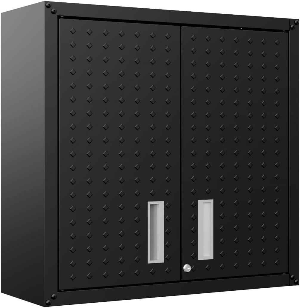 Manhattan Comfort Floating Metal Garage Cabinet Charcoal, Gray