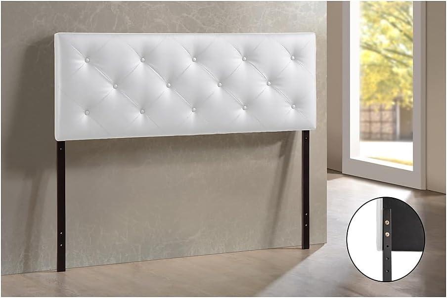 Queen Baltimore Modern and Contemporary Faux Leather Upholstered Headboard: Padded, Rubberwood Frame - Baxton Studio