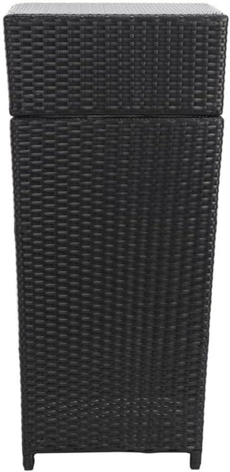 Mazeli Outdoor Trash Can - Black - Safavieh