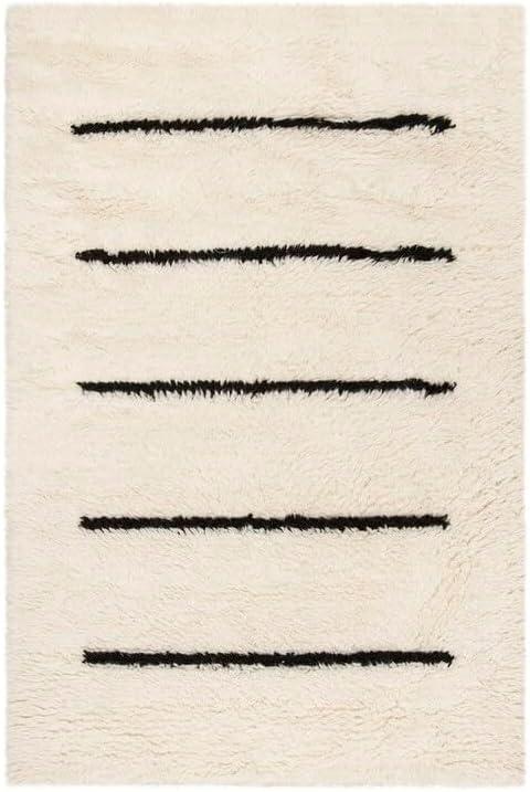 SAFAVIEH Kenya Siomha Striped Area Rug, Ivory/Black, 3' x 5'