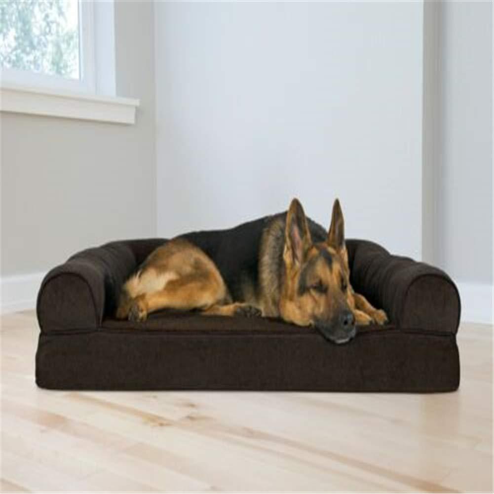 FurHaven Plush & Suede Orthopedic Sofa Dog Bed - Large, Espresso