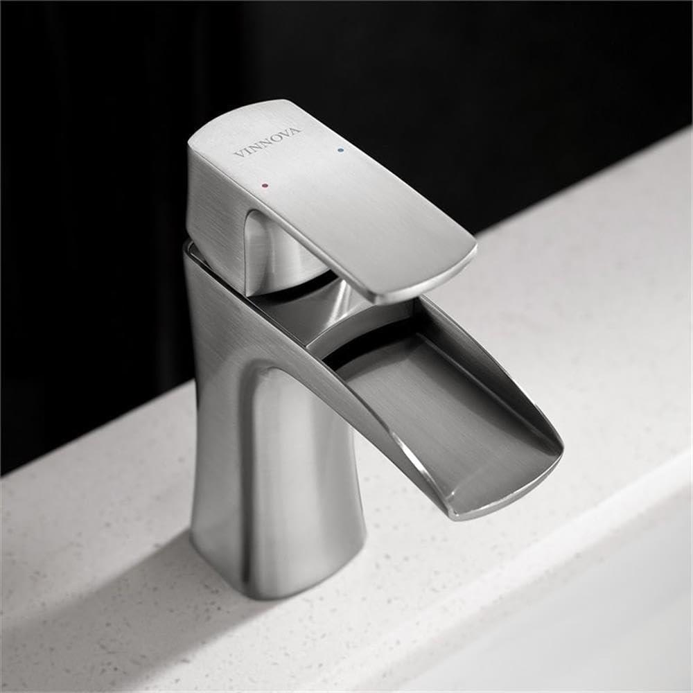 Vinnova Alessandra Single-Lever Vessel Bathroom Faucet in Satin Nickel