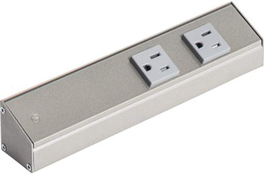 24-Inch Satin Nickel Angled Power Strip with 4 Outlets