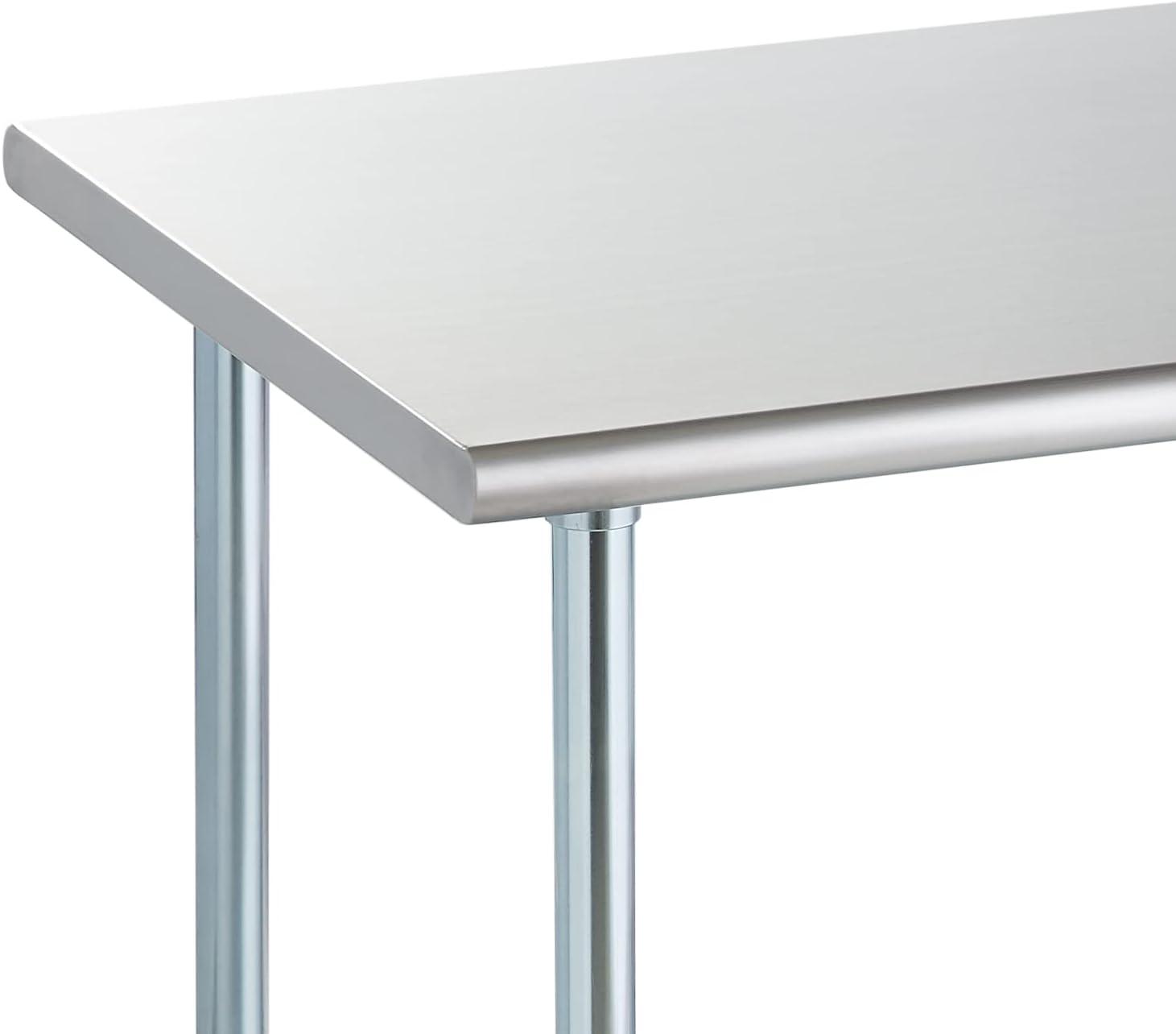 Stainless Steel Prep & Work Table with Caster Wheels, 48 x 30 Inches