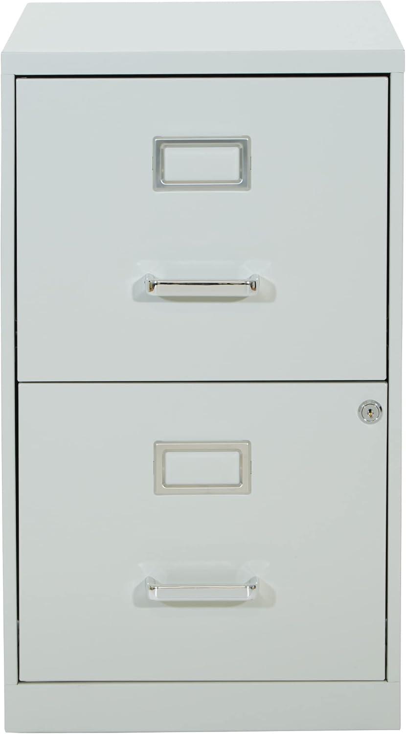 2 Drawer Locking Metal File Cabinet in Gray