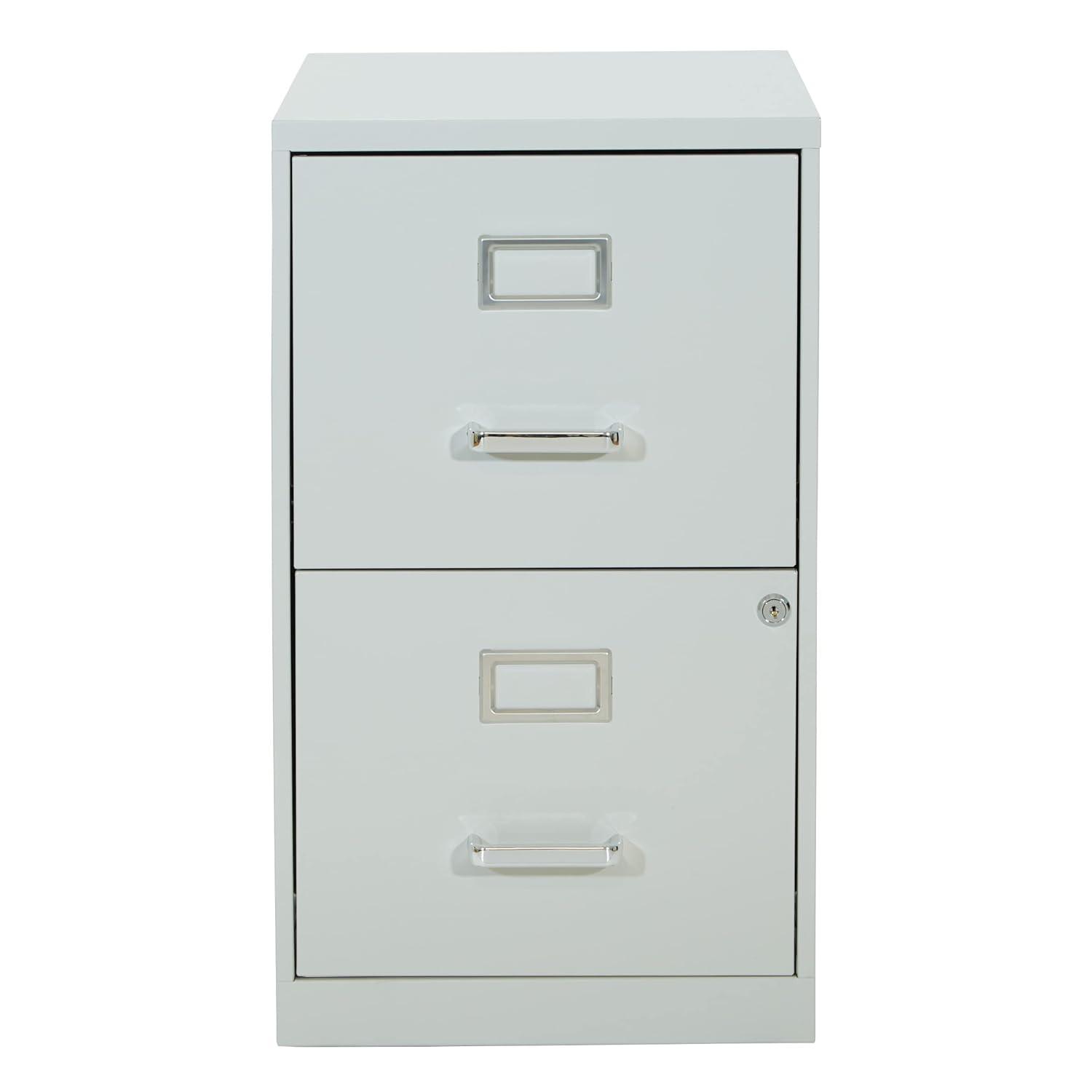 2 Drawer Locking Metal File Cabinet in Gray