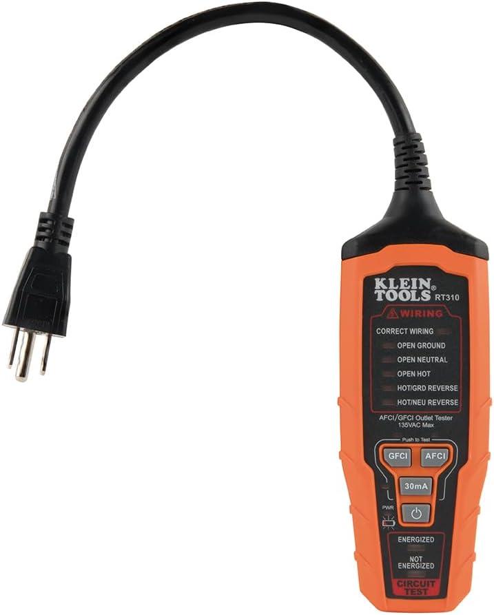 Klein Tools RT310 AFCI and GFCI Receptacle North American Electrical Outlet Tester