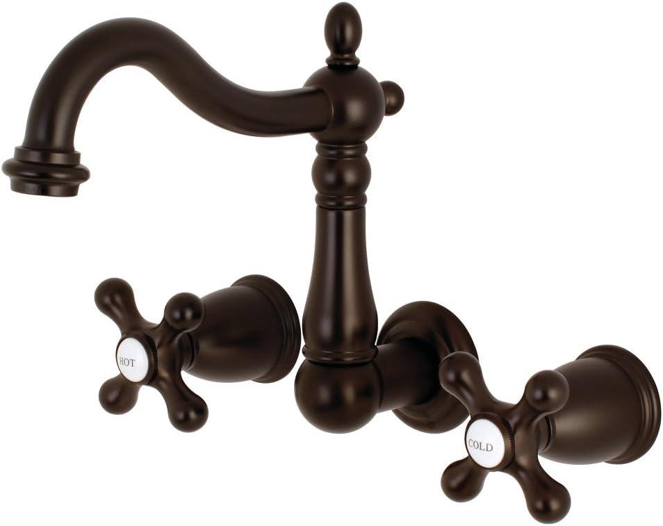 Kingston Brass KS1255AX Kingston Brass Heritage Two-Handle 3-Hole Wall Mount Bathroom Faucet