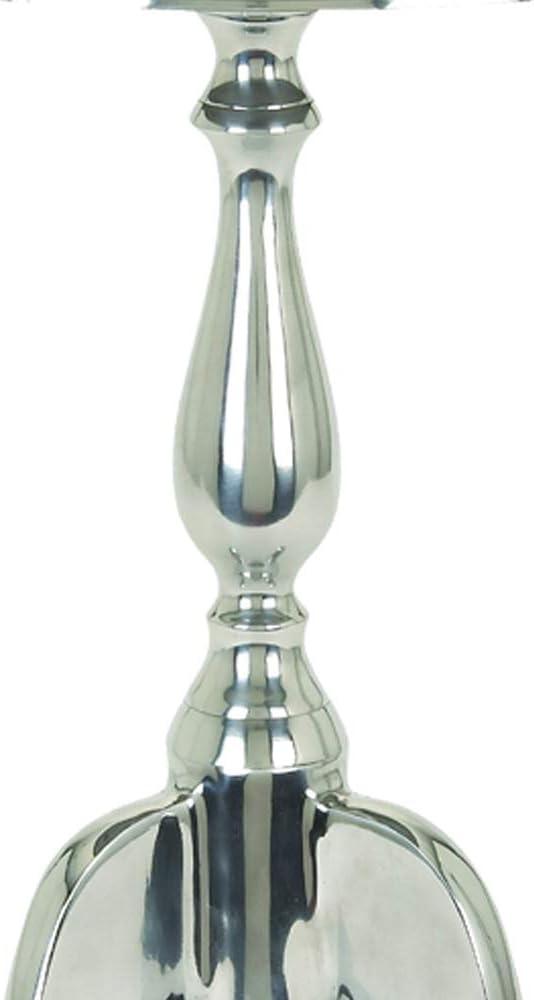 Aluminum Accent Table with Pedestal Base Silver - Benzara