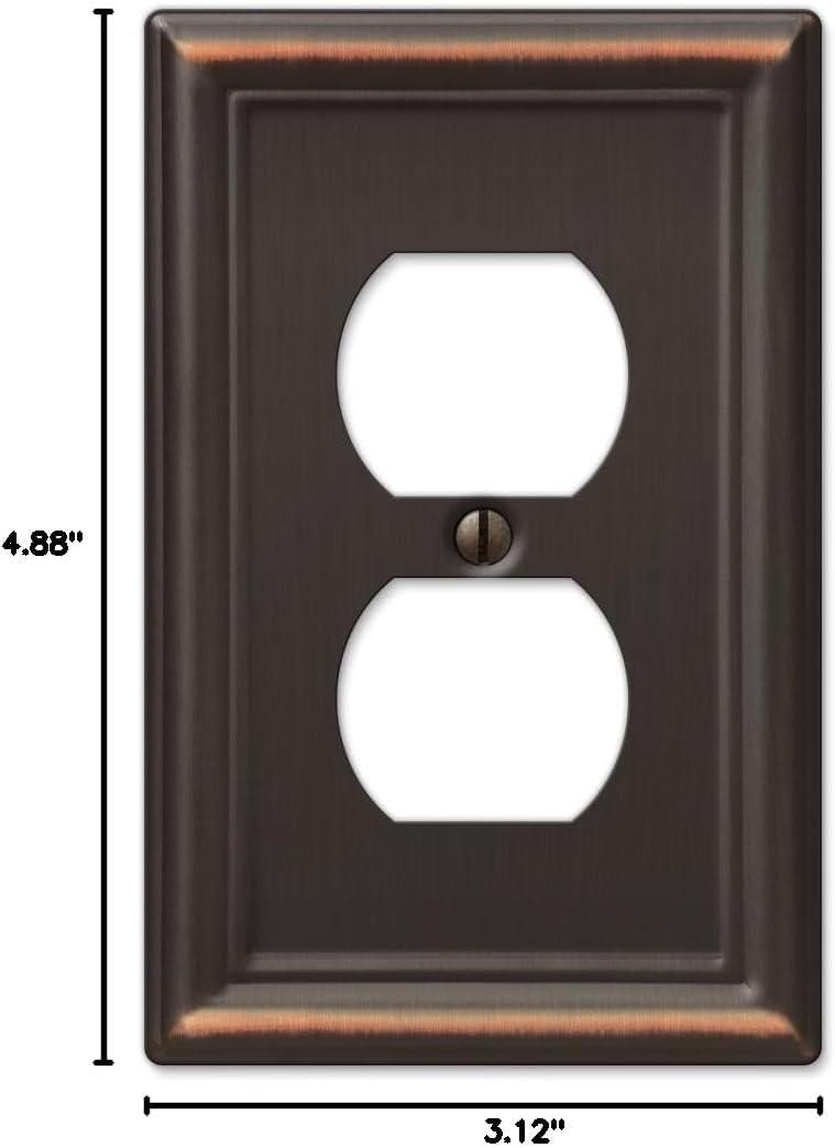 Amerelle Aged Bronze 1-Gang Steel Duplex Wall Plate