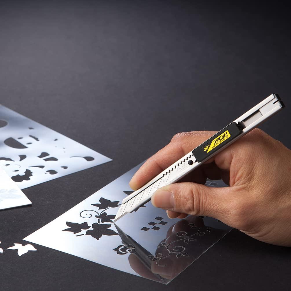 Olfa Stainless Steel Slide-Lock Graphics Knife With Snap-off Blade