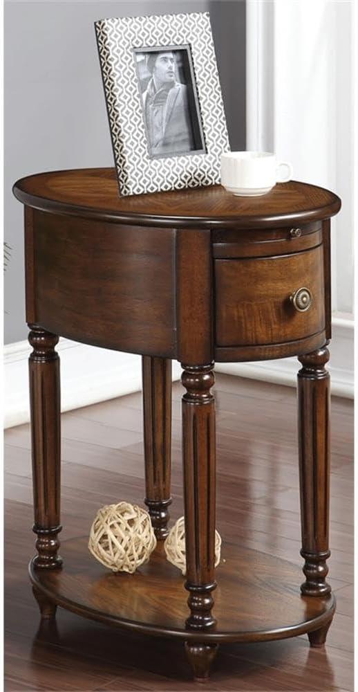 Alluring Side Table Dark Oak Brown- Saltoro Sherpi