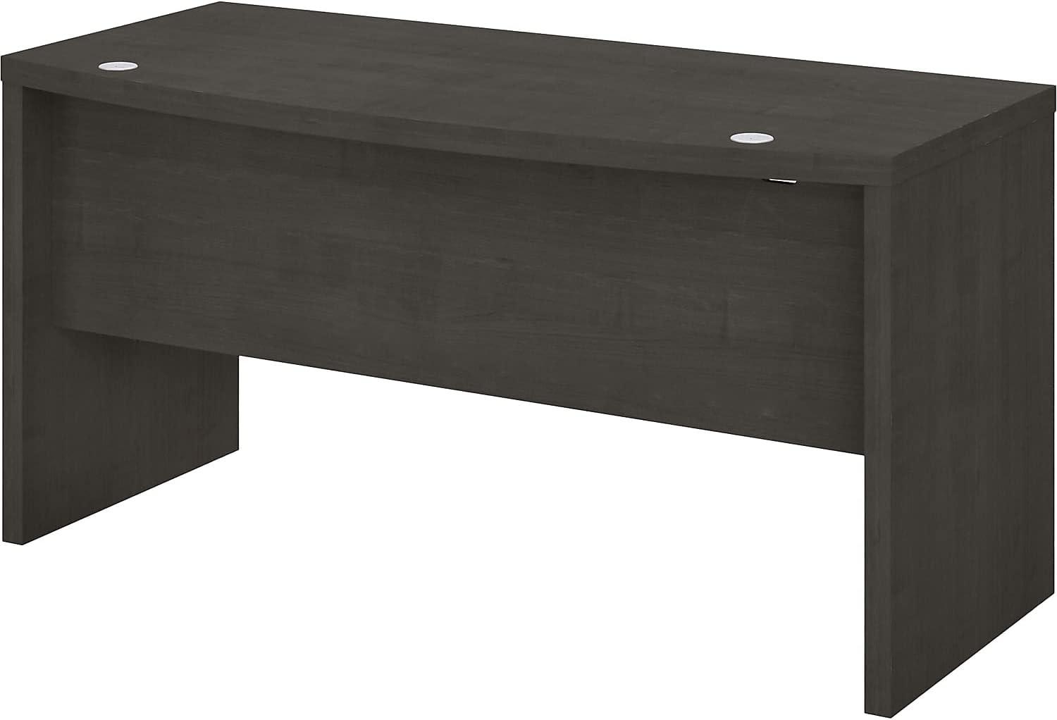 Charcoal Maple 60" Wood Desk with Filing Cabinet