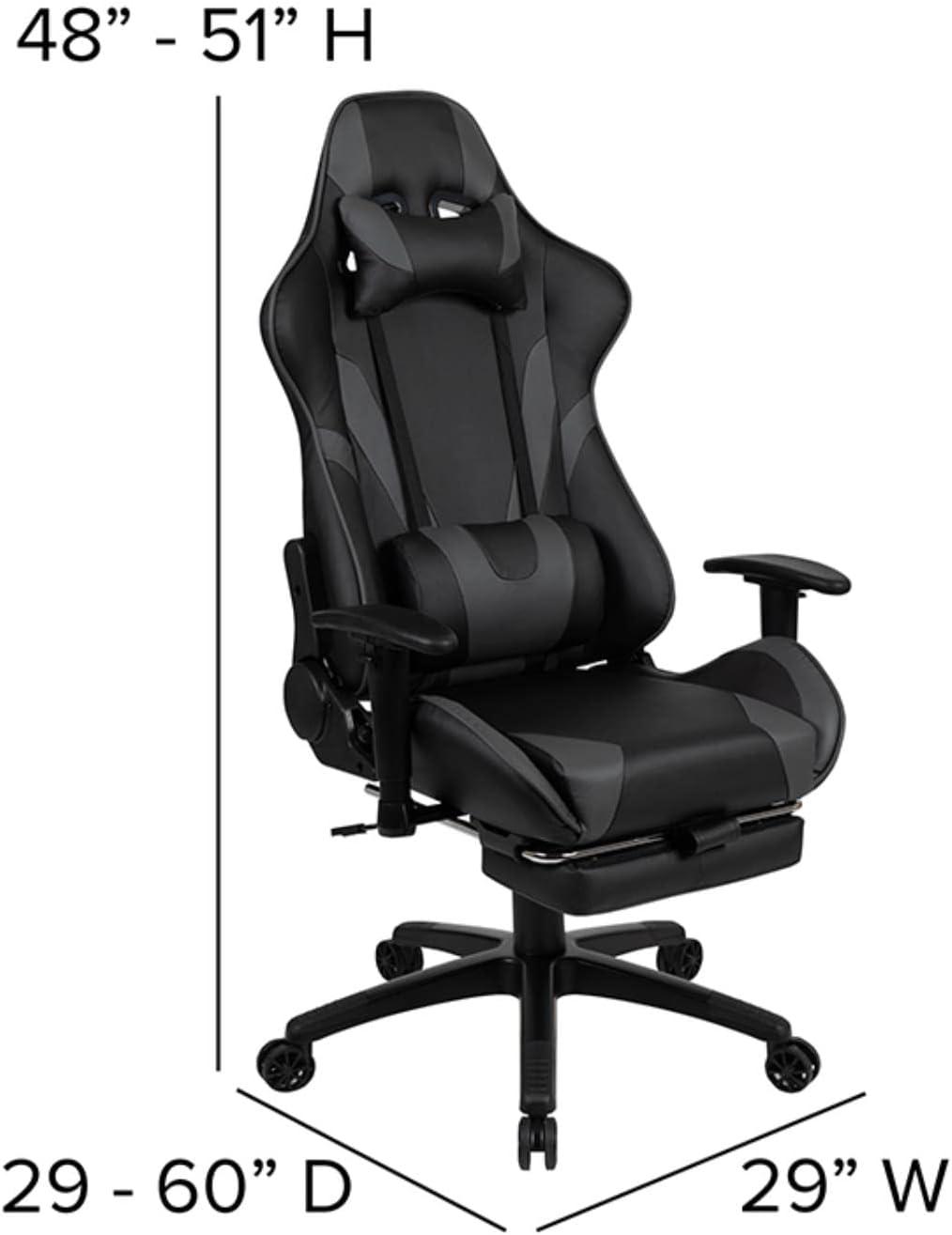 Flash Furniture X30 Gaming Chair Racing Office Ergonomic Computer Chair with Fully Reclining Back and Slide-Out Footrest in Red LeatherSoft