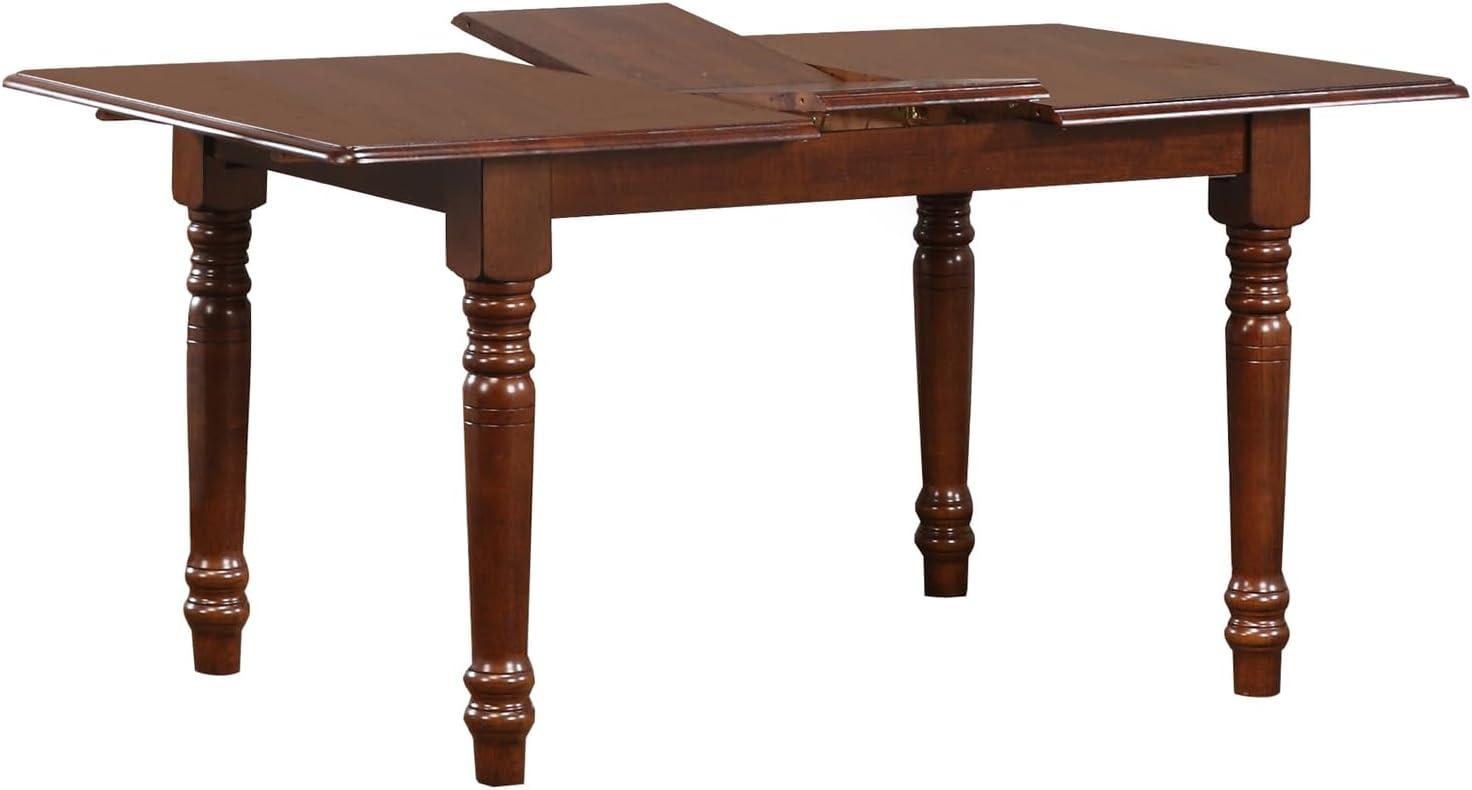 Andrews 60-in Rectangle Extendable Butterfly Leaf Table Chestnut Brown Wood