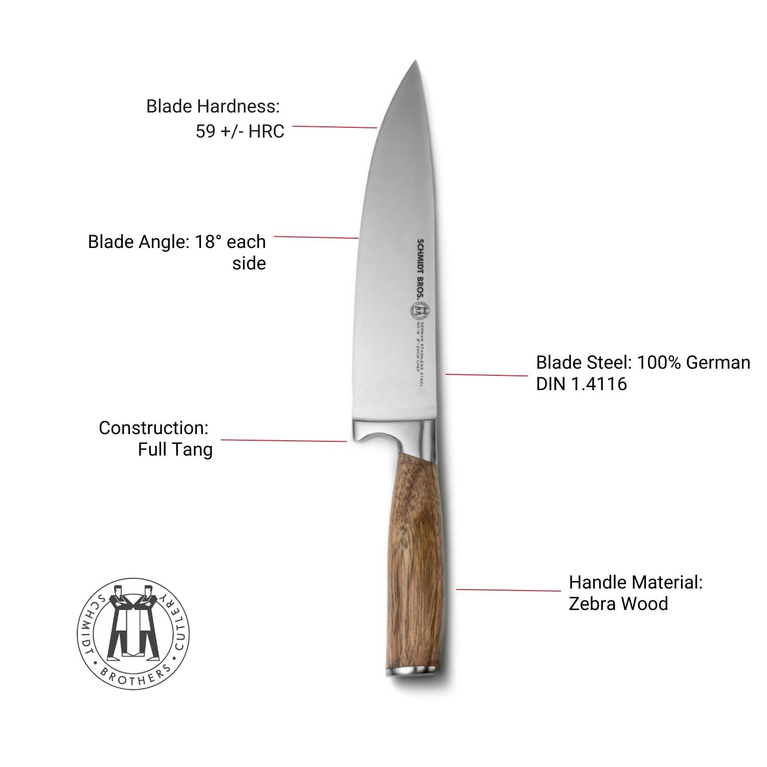 Schmidt Brothers Cutlery Zebra Wood 7-Piece Knife Block Set