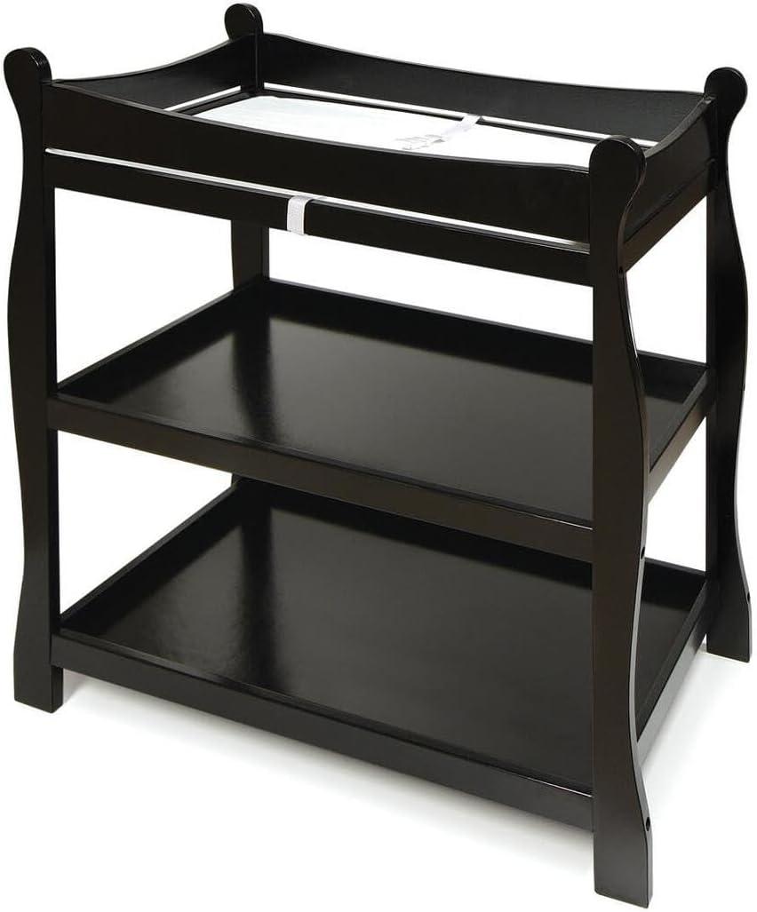 Badger Basket Sleigh Style Changing Table - Black