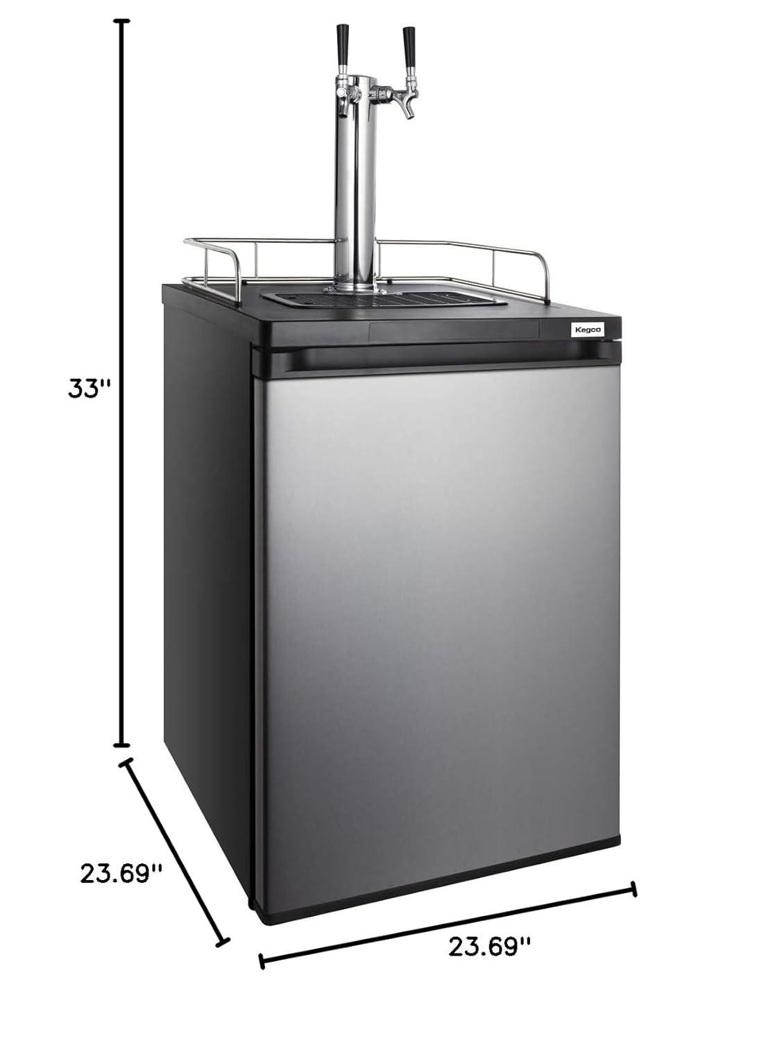 Kegco Kegco 5.6 Cubic Feet Dual Tap Freestanding Kegerator with Adjustable Temperature