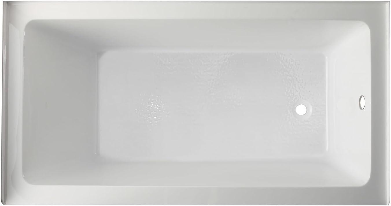 Kingston Brass VTAP6032R22C Kingston Brass Aqua Eden 60-Inch Acrylic Rectangular 3-Wall Alcove Tub with Anti-Skid Surface