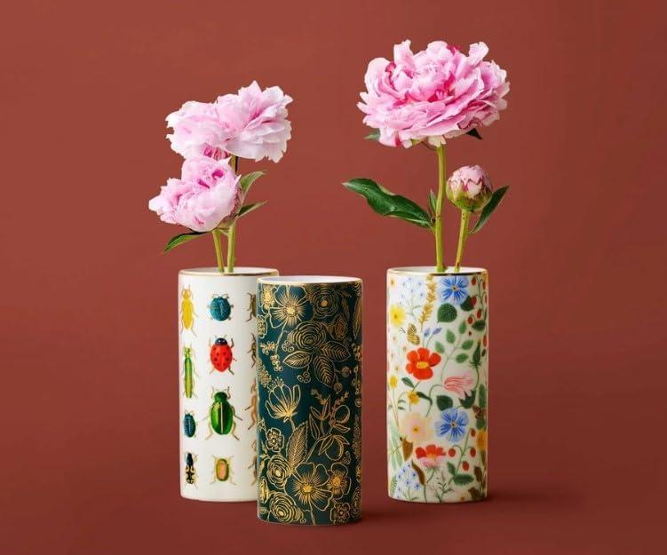 RIFLE PAPER CO. Estee Porcelain Vase for Room and Home Décor, Brighten Up a Living Room, Kitchen Table, or Farmhouse, Large Vase for Tabletop Centerpieces or Bookshelves