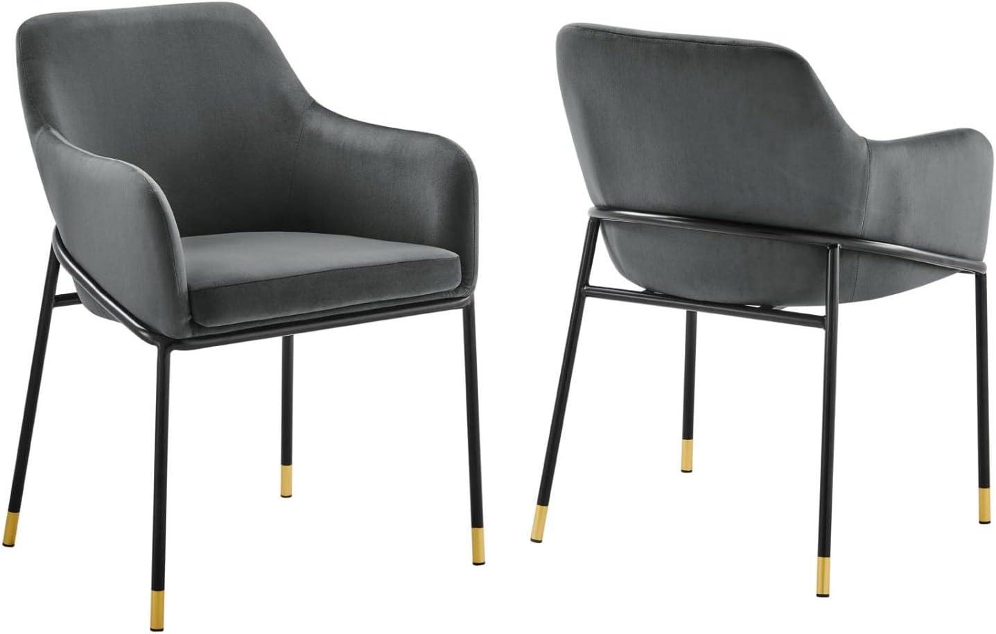 Modway Jovi Performance Velvet Dining Armchair by Modway (Set of 2)
