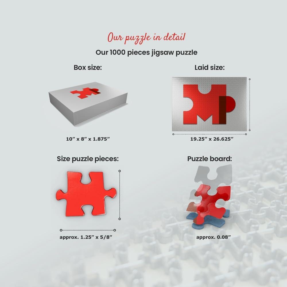 MyPuzzle - Champignons - Mushrooms For All, Vintage Art Poster, Adolphe Millot - Premium 1000 Piece Jigsaw Puzzle for Adults