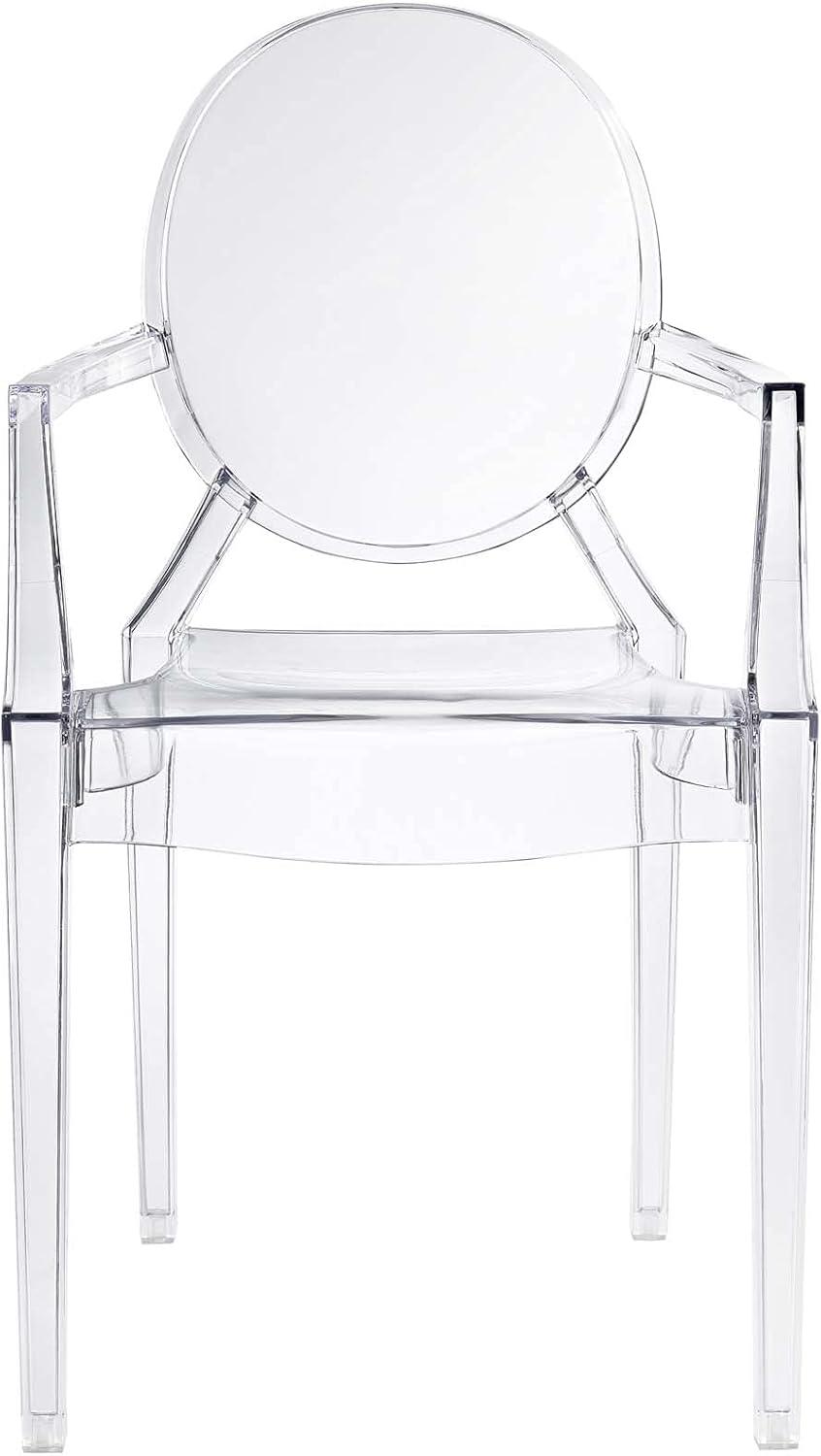 Ethereal Grace 36" Transparent Clear Acrylic Arm Chair