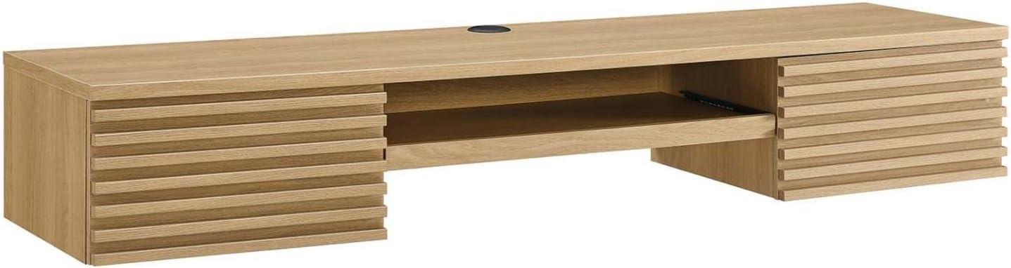 Modway Render Wall Mount Wood Office Desk