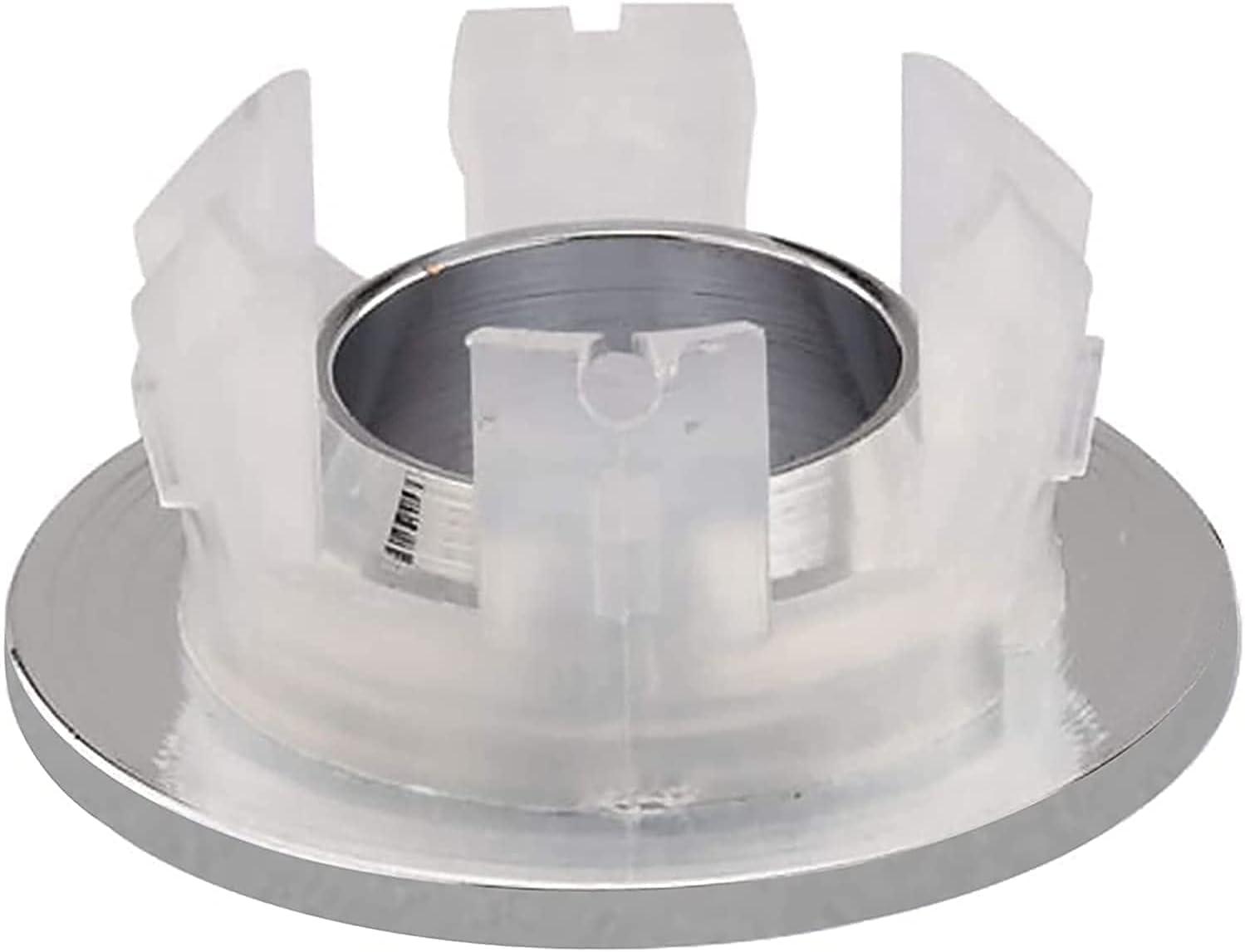 Greenspring Sink Basin Trim Overflow Cover Brass Insert In Hole Round Caps Brushed Nickel(2 Pack)