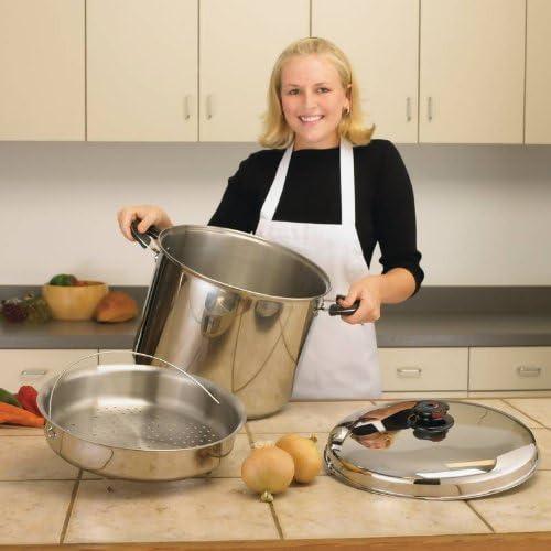 24-Quart Stainless Steel Waterless Stockpot with Deep Steamer Basket