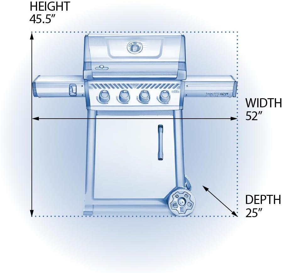 Graphite Grey Stainless Steel Propane Gas Grill with 4 Burners