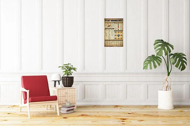 Retro Pilot Knowledge Metal Signs Vintage Airplane Decor For Home Aviation Art Wall Decor Air Plane Decorations For Boys Room Signs Gifts For Aviation Lovers WWII Posters