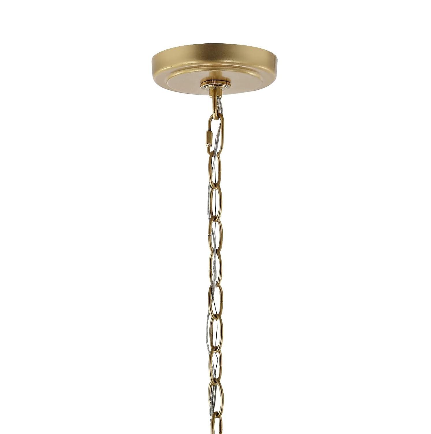 11" LED 4-light Ruth Classic Lantern Metal/Glass Pendant Antique Gold - JONATHAN Y: ETL Listed, Adjustable Height