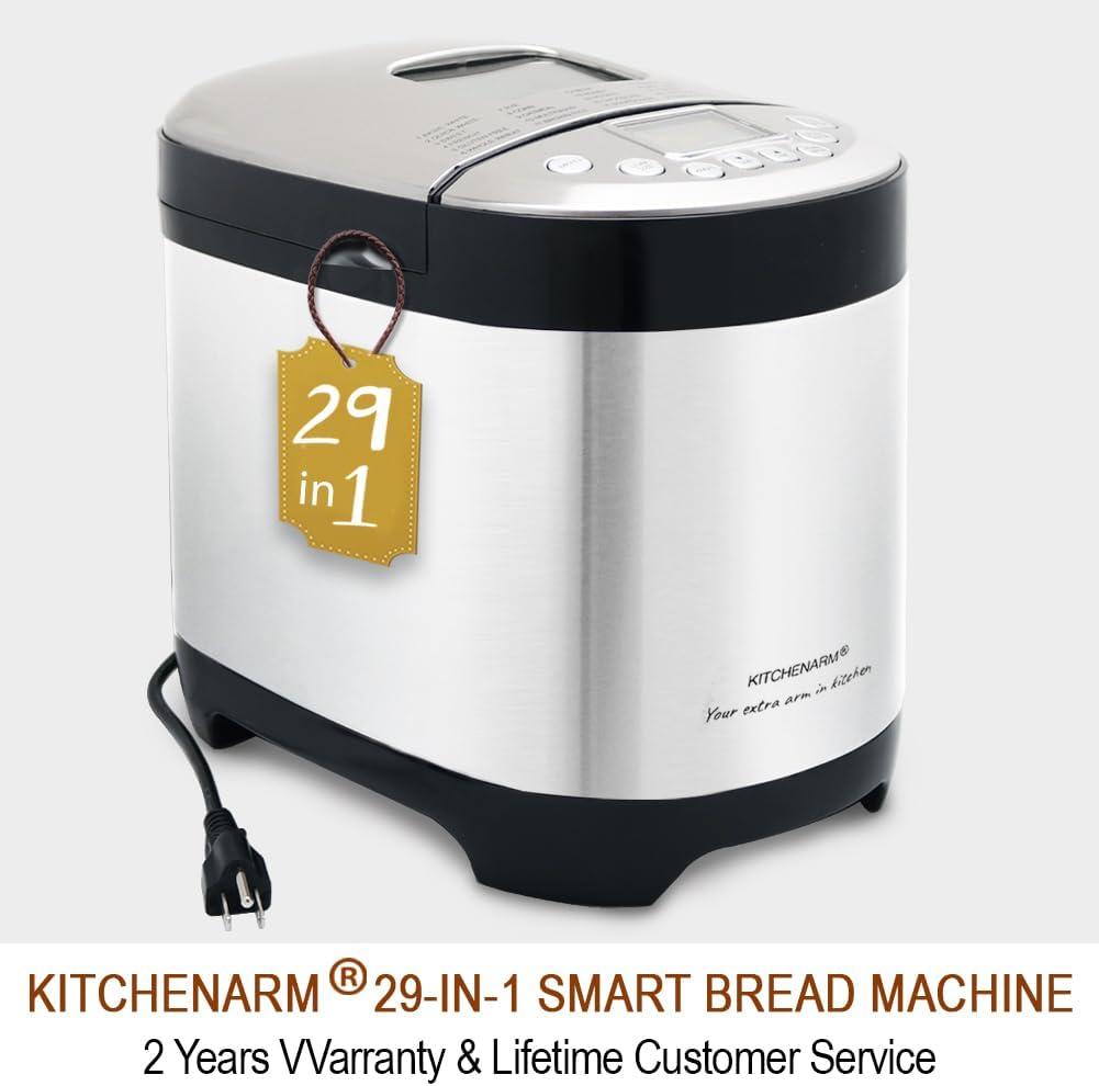 Stainless Steel 29-in-1 Smart Bread Machine with Delayed Start