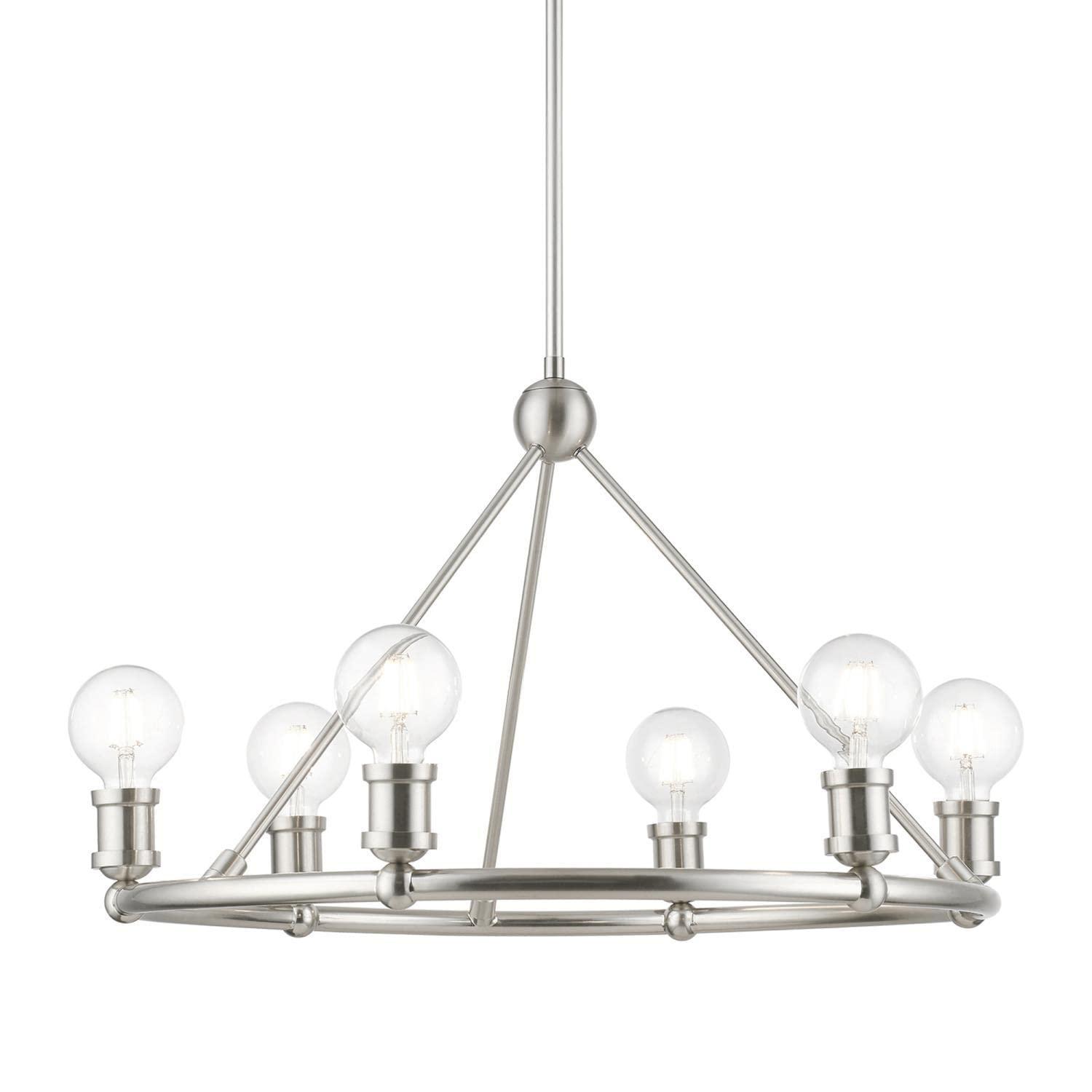Livex Lighting Lansdale 6 - Light Chandelier in Brushed Nickel