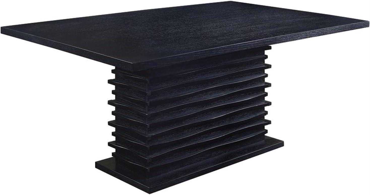 Damian Rectangle Pedestal Dining Table Black