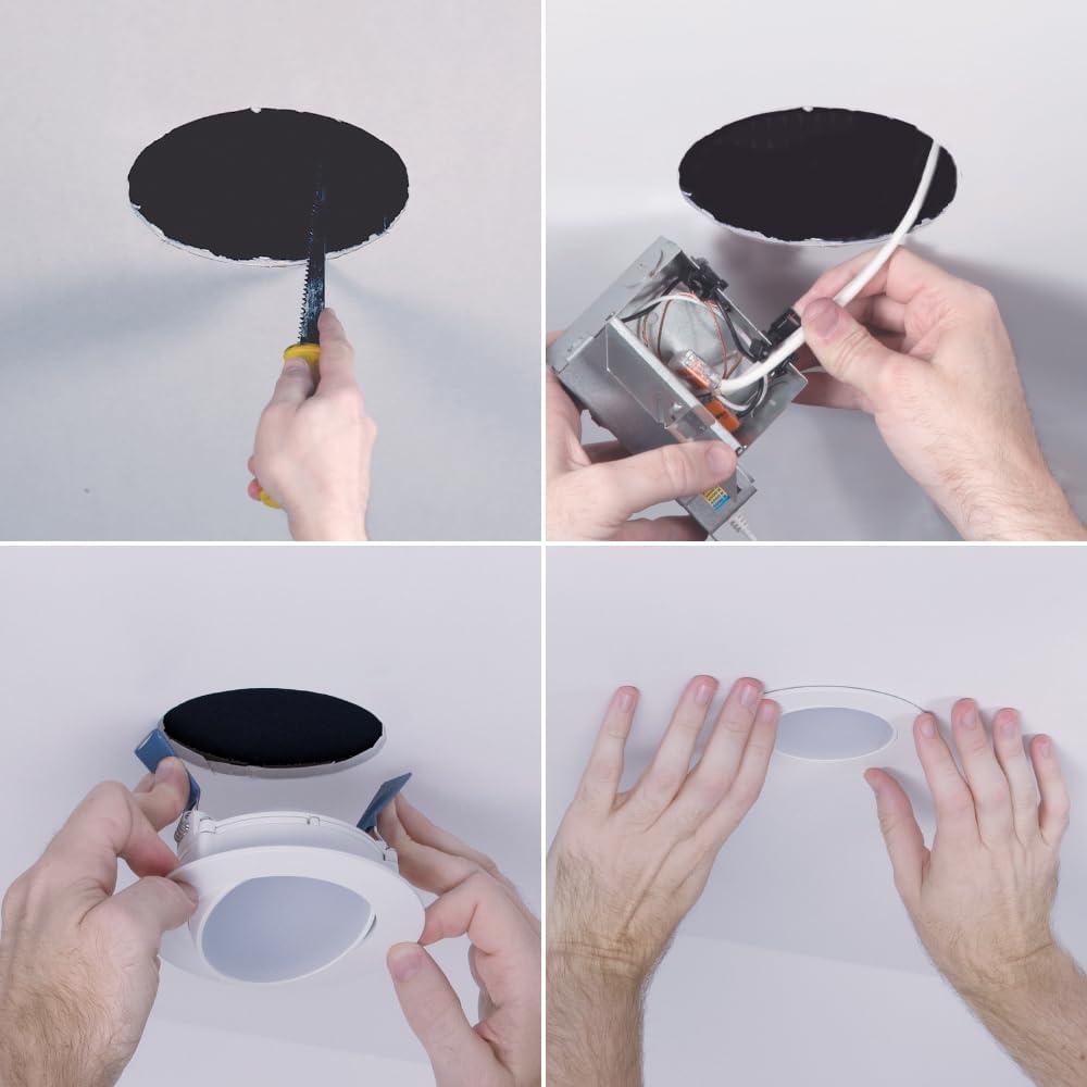 Halo 4 in. Integrated LED Recessed Canless Narrow Beam Gimbal Trim (2700K-5000K)