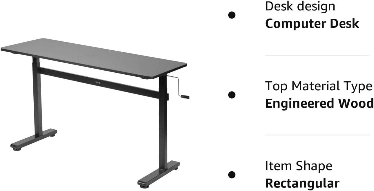 Modern Alloy Steel 55" Black Adjustable Standing Desk