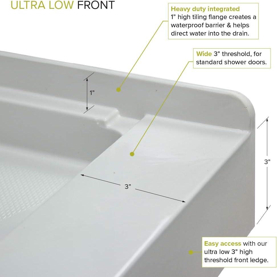 Gray 60-Inch Transtone Single Threshold Shower Base